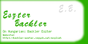 eszter backler business card